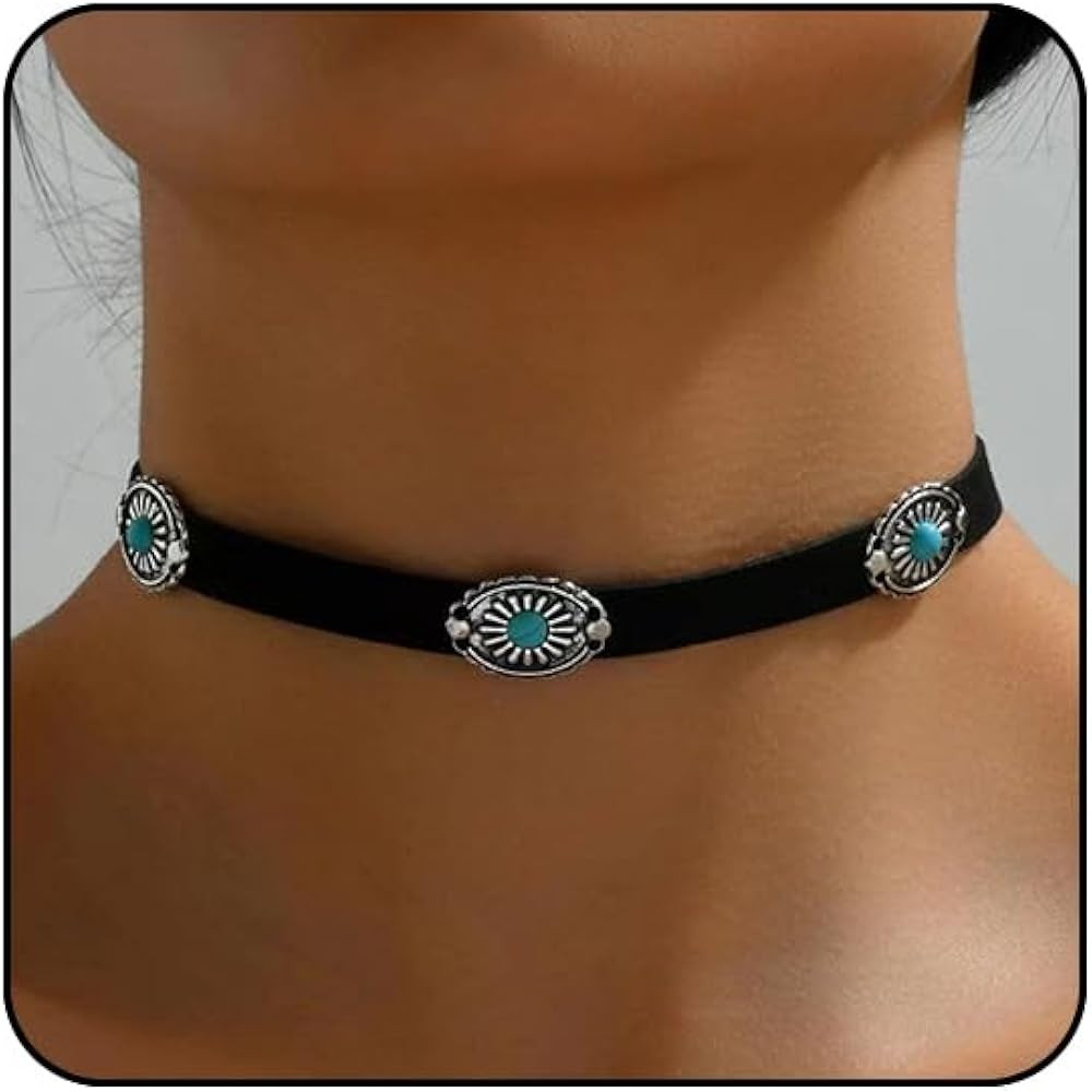 Boho Necklaces for Women Western Jewelry for Women Country Cowgirl Necklace Turquoise Western Cho... | Amazon (US)
