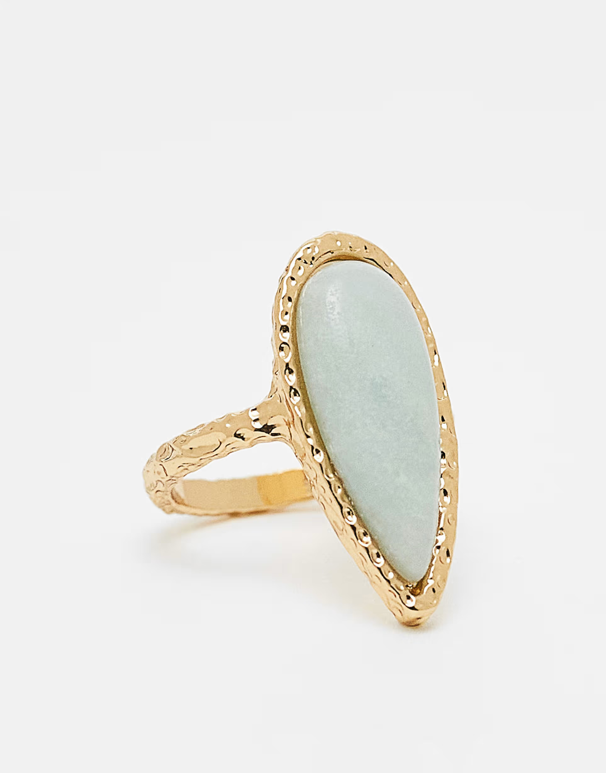 ASOS DESIGN Curve Limited Edition 14k gold plated ring with semi precious stone | ASOS (Global)
