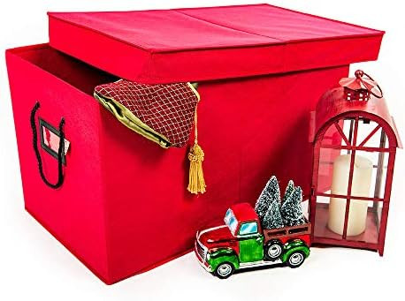 [Multi Use Christmas Decoration Storage Box] - Self Standing Container with ID Tag Holder for Eas... | Amazon (US)