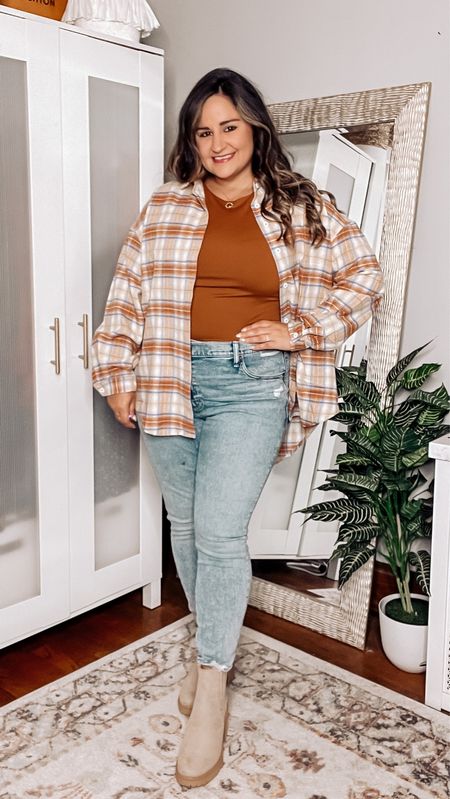 Fall outfit, amazon flannel, amazon body suit, faux suede boots, skinny jeans

Wearing XL in bodysuit and flannel
33s in jeans

#LTKcurves #LTKSeasonal #LTKshoecrush