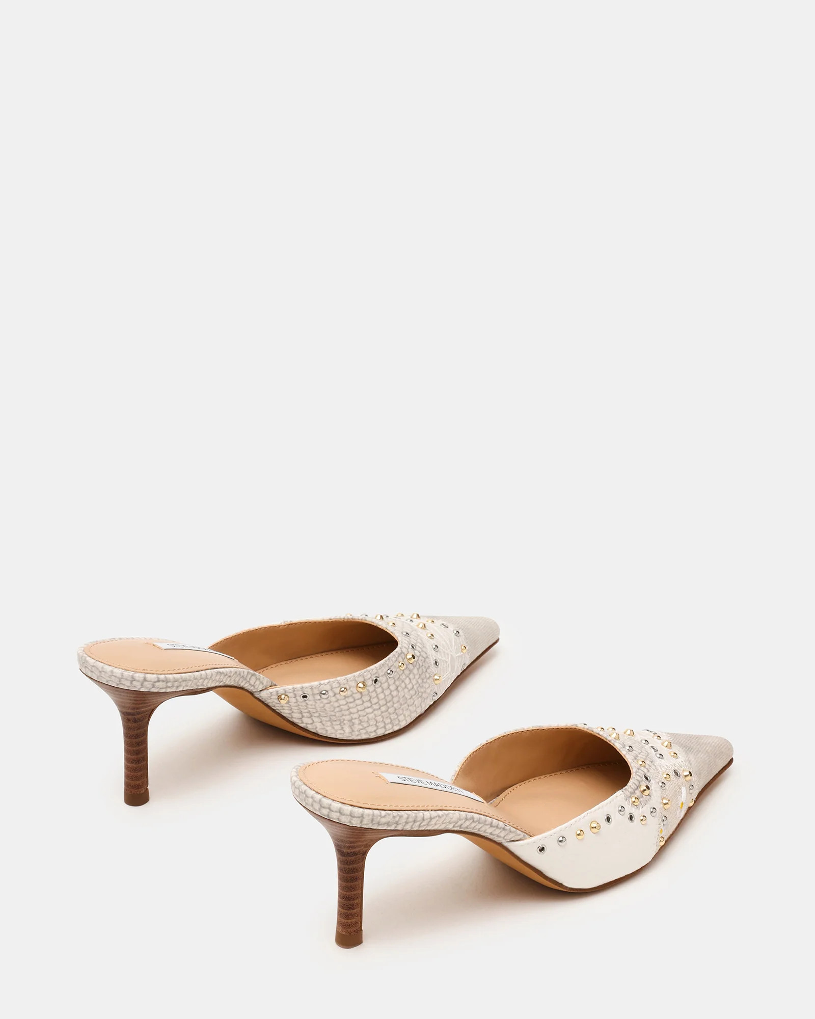 ALEXI Bone Multi Studs Pointed-Toe Mule Women's Heel | Steve Madden (US)