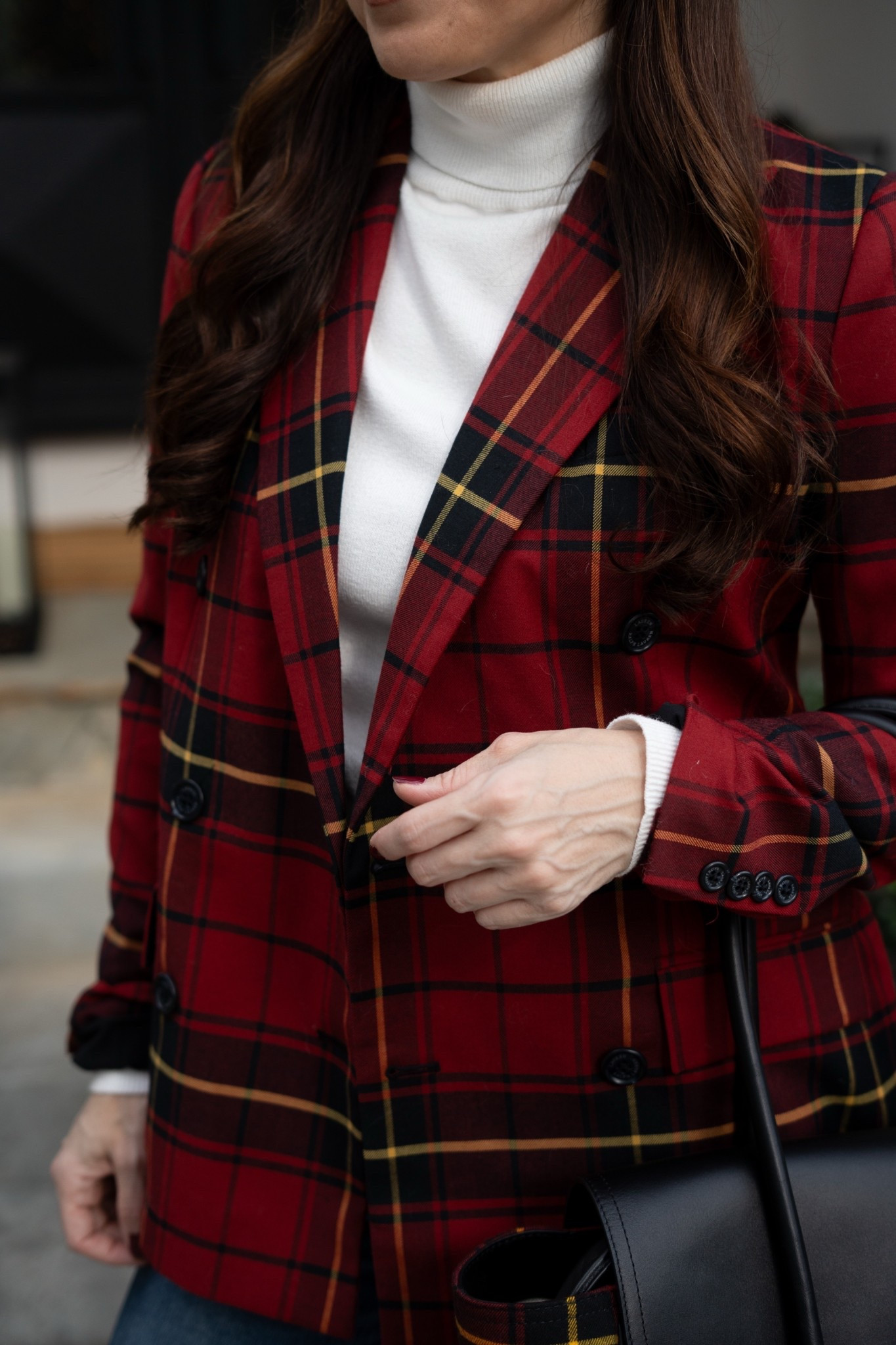 Wow, I love this Ralph Lauren tartan blazer AND the bag as well! This is the perfect classic outfit for Christmas and the holidays for 2025! 

#LTKootd #LTKOver40 #LTKHoliday