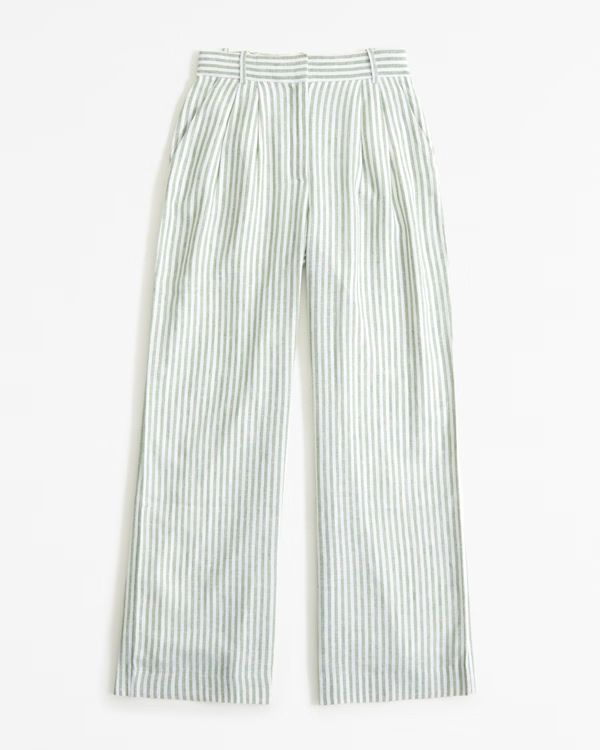 Women's A&F Sloane Tailored Linen-Blend Pant | Women's Clearance | Abercrombie.com | Abercrombie & Fitch (US)