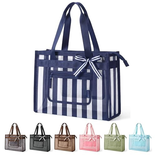 BAGSMART Mesh Beach Bag with Zipper Pocket, Large Beach Tote Bags for Women | Amazon (US)