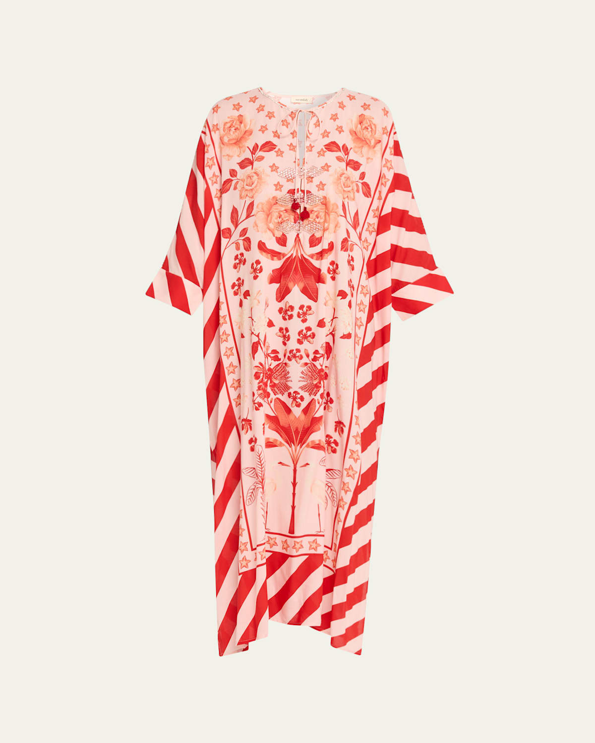 Peonies Studded Batwing Kaftan | Bergdorf Goodman