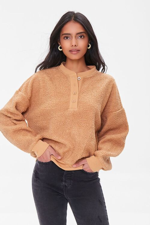 Faux Shearling Long-Sleeve Top | Forever 21 (US)