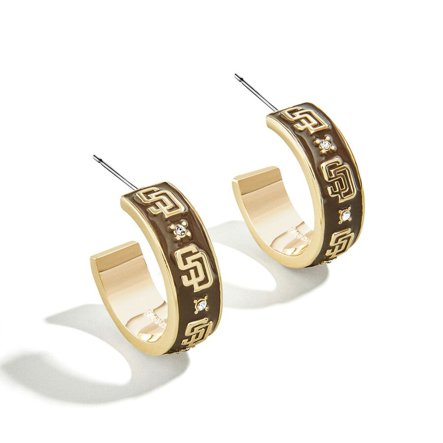 San Diego Padres WEAR By Erin Andrews x BaubleBar Enamel Hoop Earrings | Fanatics