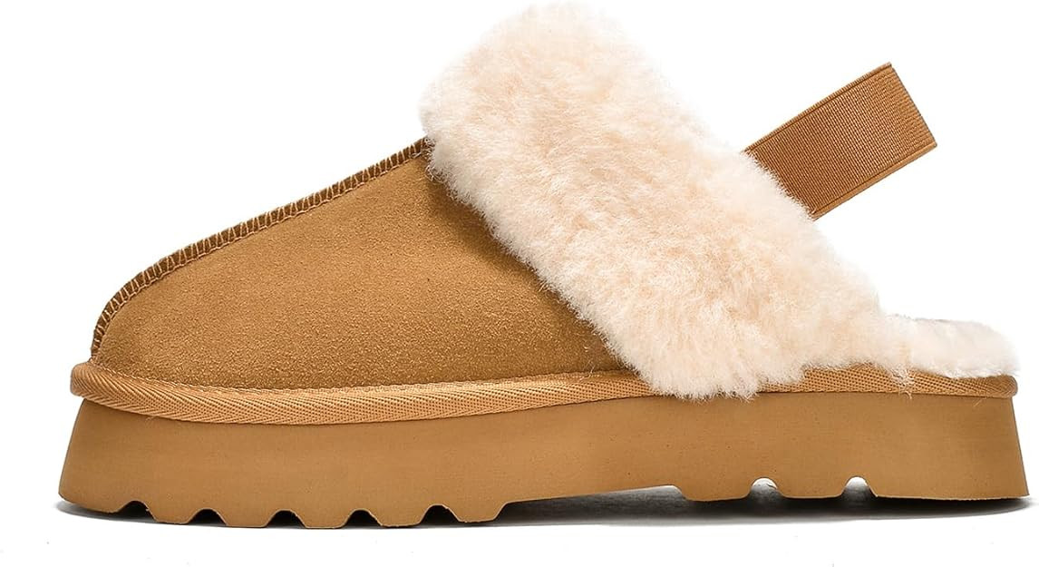 Women's Disquette Slippers for Women - Indoor/Outdoor Elastic Strap Memory Foam Padding Fur Linin... | Amazon (US)