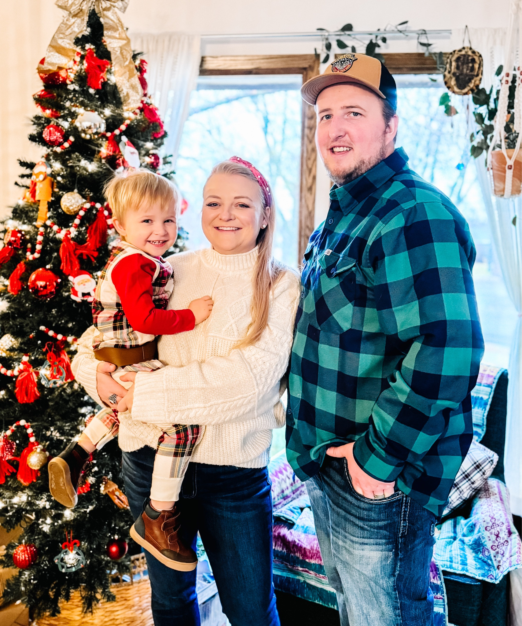 Wearing a fun Christmas-themed headband from Target - they always have fun holiday themed items. Toddler outfit from Hannah Anderson and husbands flannel is Dixxon flannel! 

#LTKfamily #LTKmidsize 

#LTKSeasonal