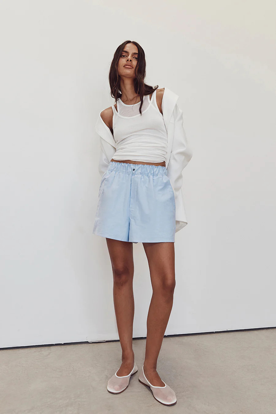 RHEA BLUE COTTON SHORT | DISSH