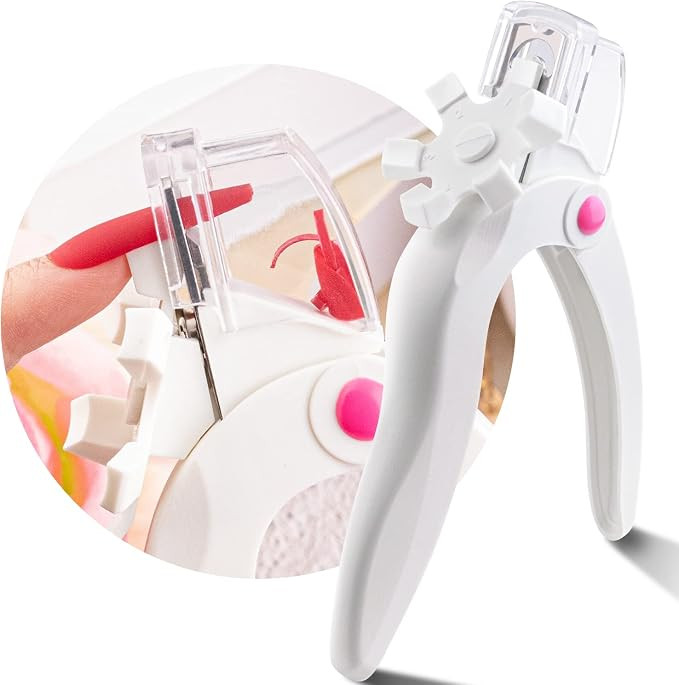 Belleboost Adjustable Acrylic Nail Clippers with Sizer and Catcher, White Professional Dial Stain... | Amazon (US)
