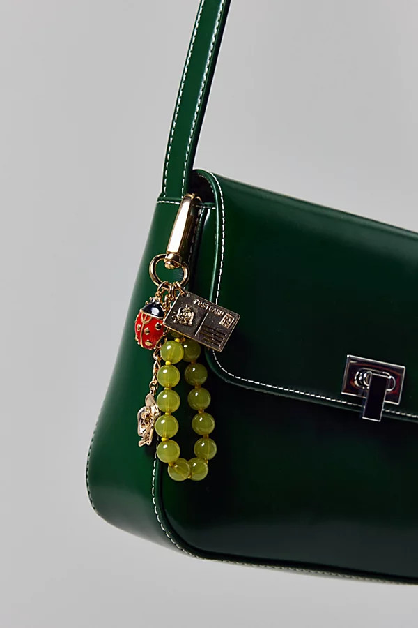 Rose Lady Bug Charm Keychain in Gold, Women's at Urban Outfitters | Urban Outfitters (US and RoW)