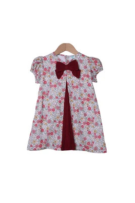 Fall Floral Corduroy Bow Dress | The Smocked Flamingo