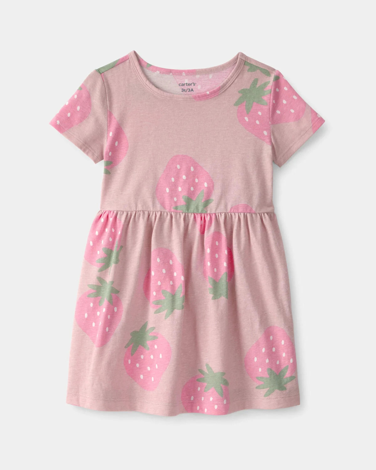 Toddler Girl Strawberry Short-Sleeve Dress - Pink | Carter's | Carter's Inc