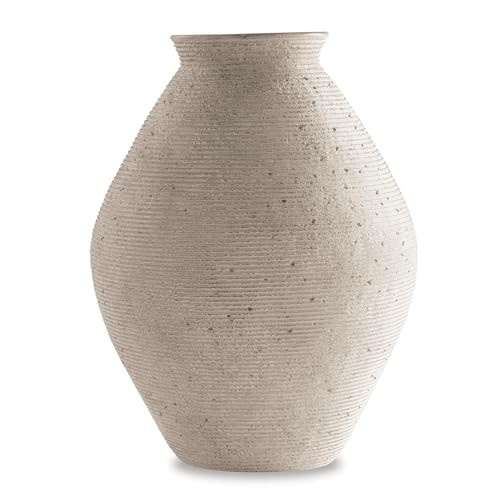 Signature Design by Ashley Hannela 17" Modern Distressed Polyresin Vase, Antique Tan | Amazon (US)
