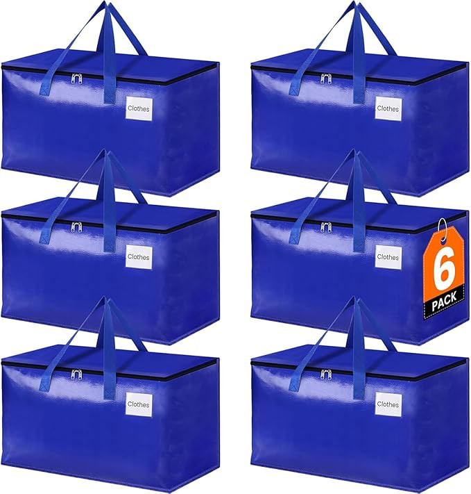 StorageRight Moving Bags-Heavy Duty Moving Boxes, Storage Totes with Zipper, Reinforced Handles a... | Amazon (US)