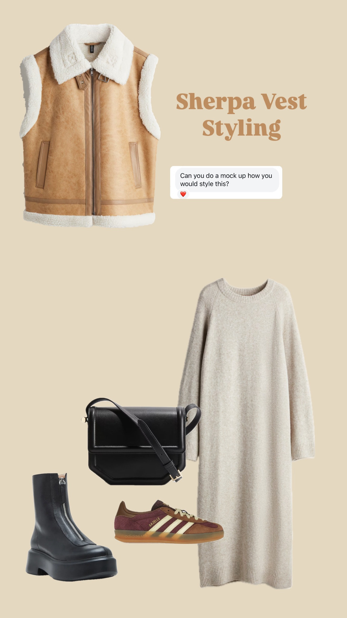 Sherpa Vest w/ Sweater Dress 

#LTKStyleTip #LTKFindsUnder50 #LTKSeasonal