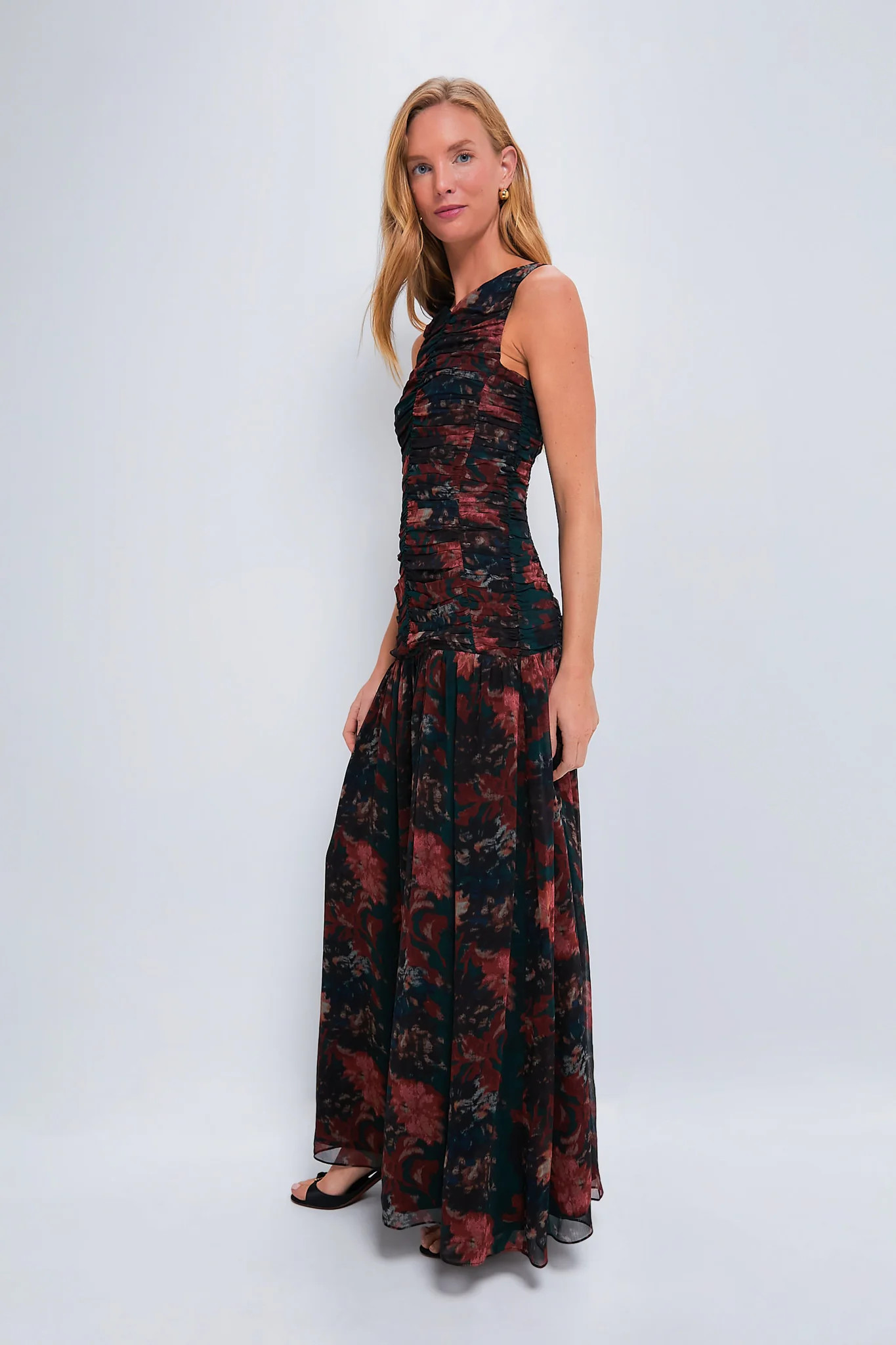 Persimmon Floral Chiffon Eloise Dress | Tuckernuck (US)