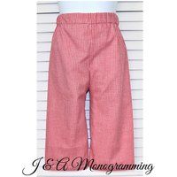 Gingham Pants, Fully Lined, Elastic Waist, Hot Pink, Light Blue, Navy, Red, Orange, Black, Brown, Ta | Etsy (US)