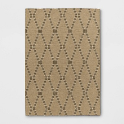 Jute Diamond Tapestry Rectangular Woven Outdoor Area Rug Taupe - Threshold™ | Target