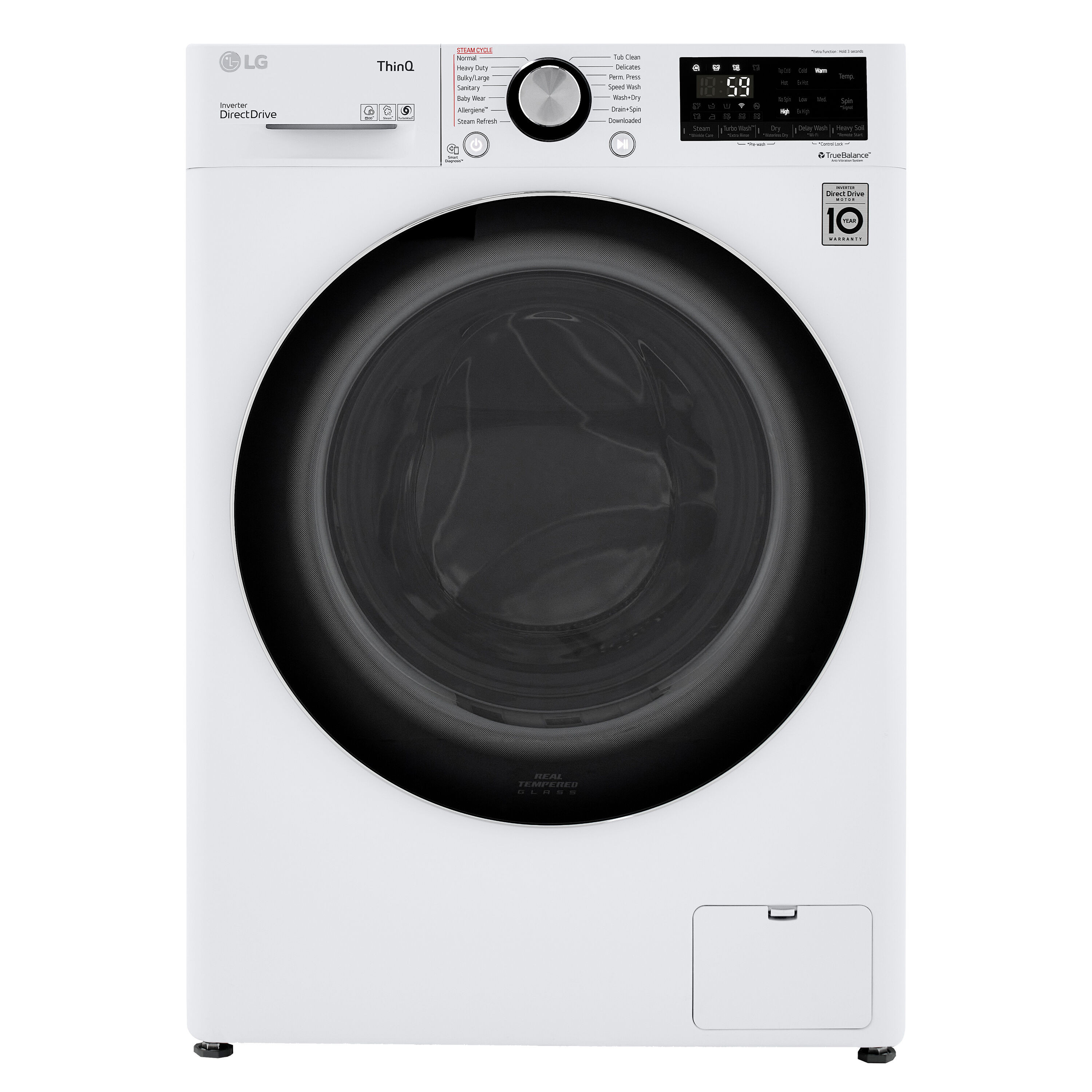 LG 2.4-cu ft Ventless All-In-One Washer Dryer Combo ( White ) Stainless Steel | WM3555HWA | Lowe's