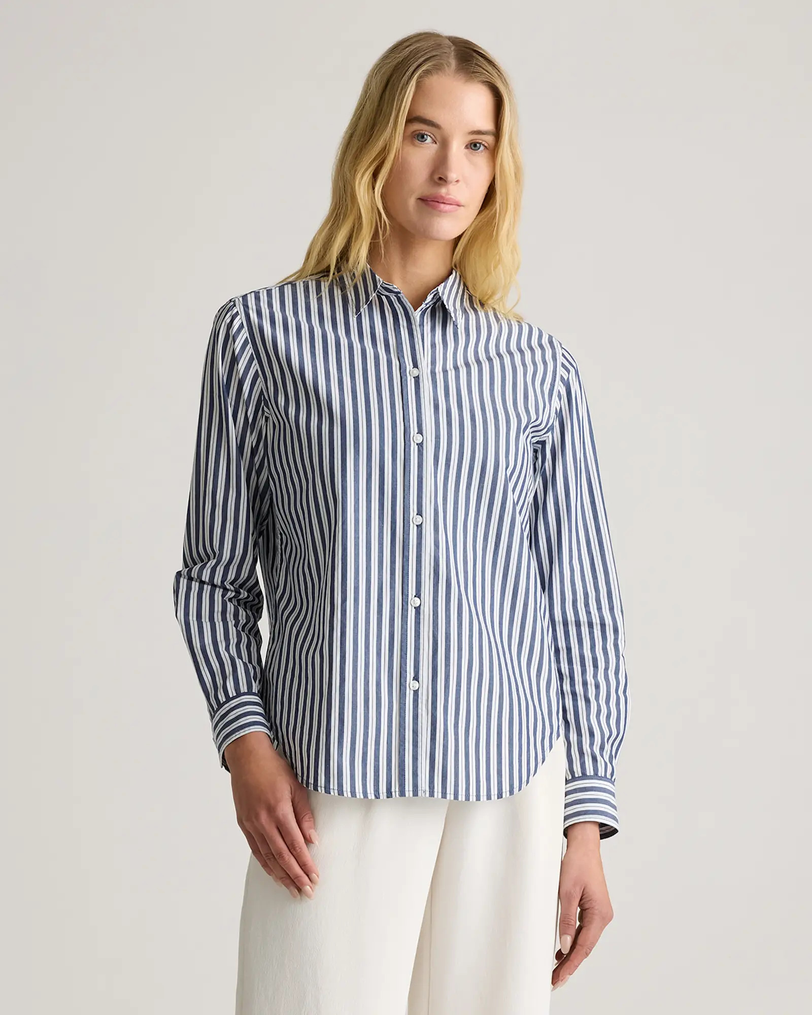 100% Organic Cotton Poplin Long Sleeve Shirt | Quince