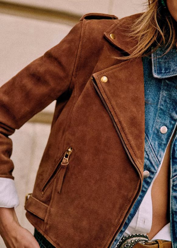 Zig Jacket - Camel Suede - Goat leather - Sézane | Sezane Paris