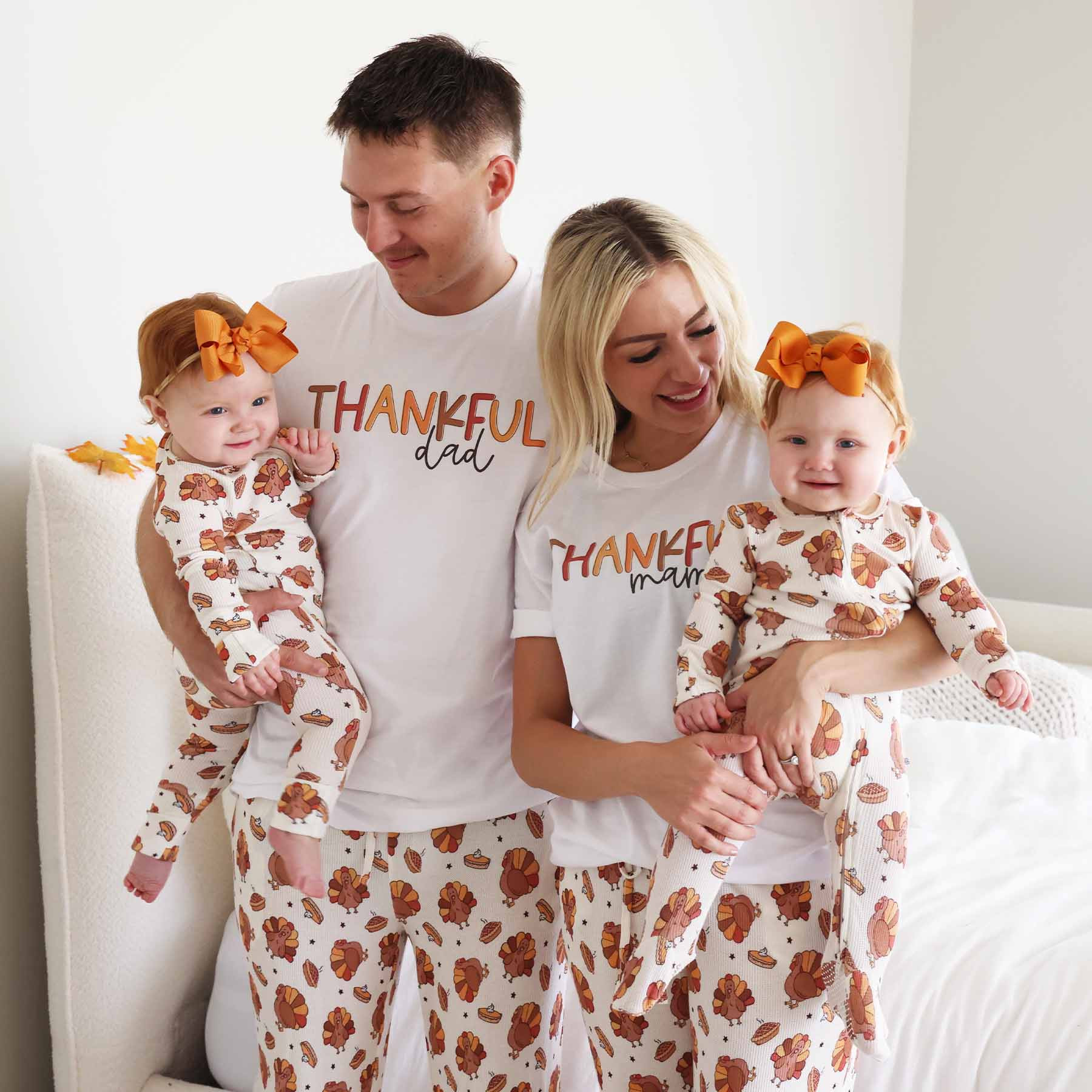Thankful Parent Adult Graphic Tee | White | Caden Lane