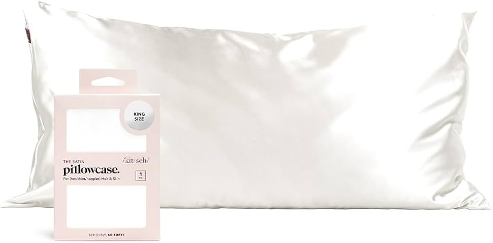 Kitsch Satin Pillowcase for Hair & Skin - Softer Thank Silk Pillowcase for Hair and Skin Cooling ... | Amazon (US)