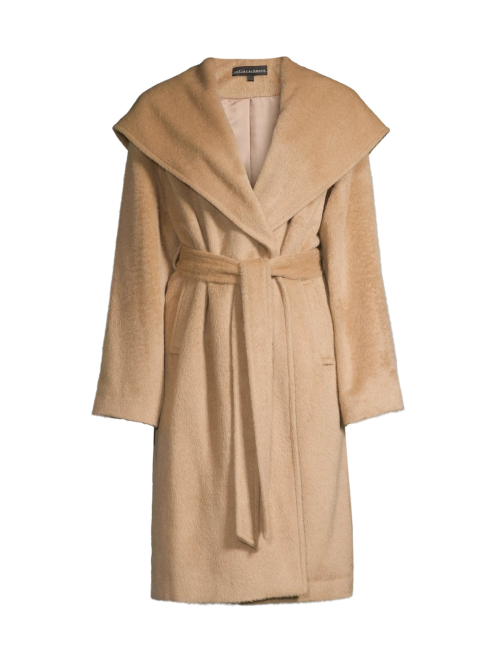 Alpaca-Blend Hooded Wrap Coat | Saks Fifth Avenue