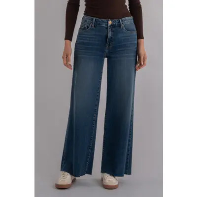 KUT from the Kloth Meg Raw Hem High Waist Wide Leg Jeans in Rad at Nordstrom, Size 0 | Nordstrom