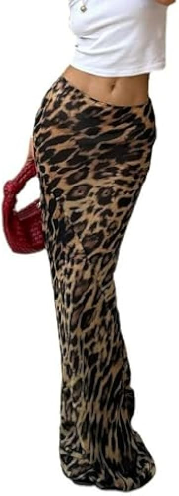 Leopard Skirt Leopard Print Skirt Y2K Leopard Printed Skirt Maxi Skirt Vintage Skirt | Amazon (US)