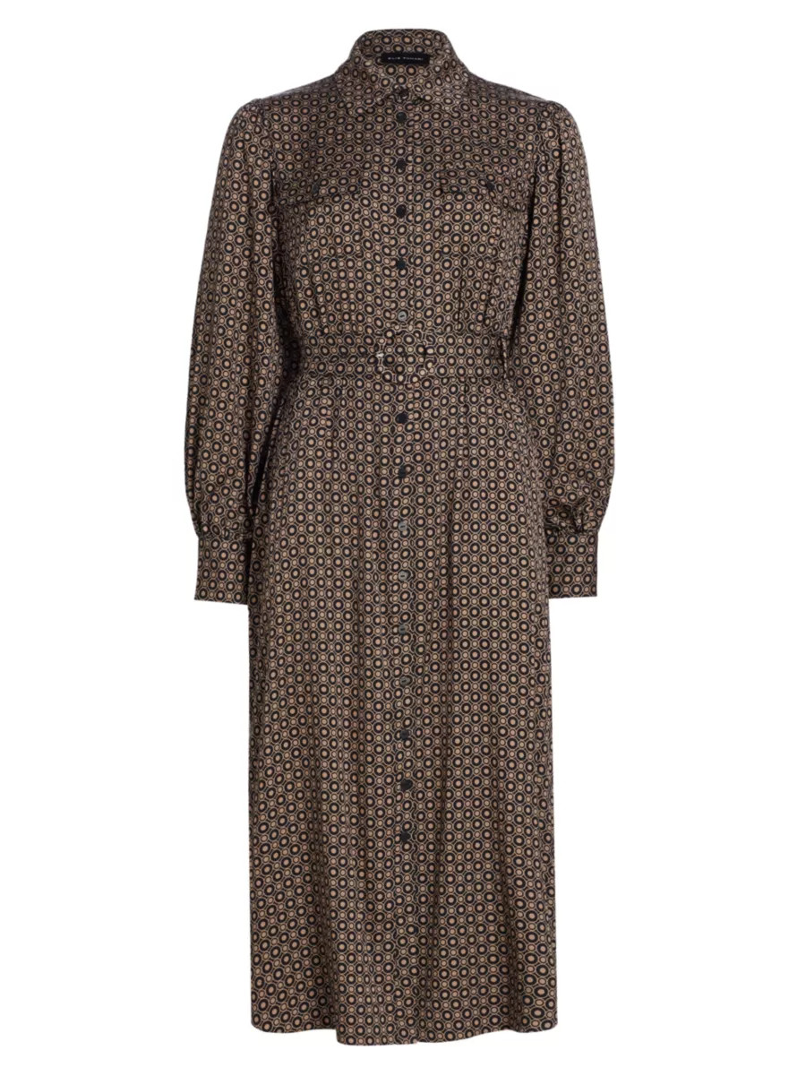 The Kate Stretch Silk Geometric Midi-Dress | Saks Fifth Avenue