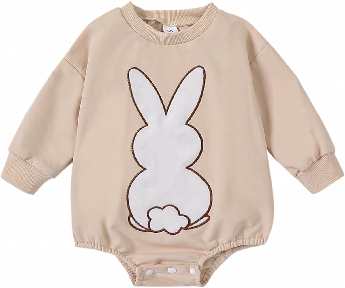 FIOMVA My First Easter Baby Girl Outfit Newborn Bunny Bubble Romper Toddler Rabbit Sweatshirt Inf... | Amazon (US)