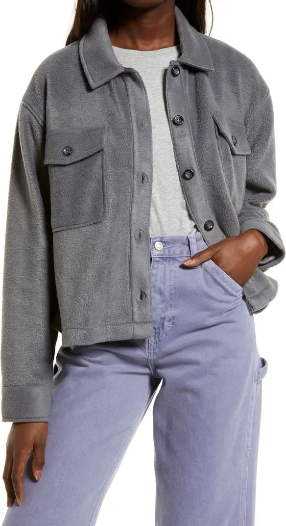 Crop Fleece Shirt Jacket | Nordstrom