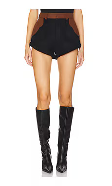 Understated Leather Love Story Shorts in Brown & Black from Revolve.com | Revolve Clothing (Global)