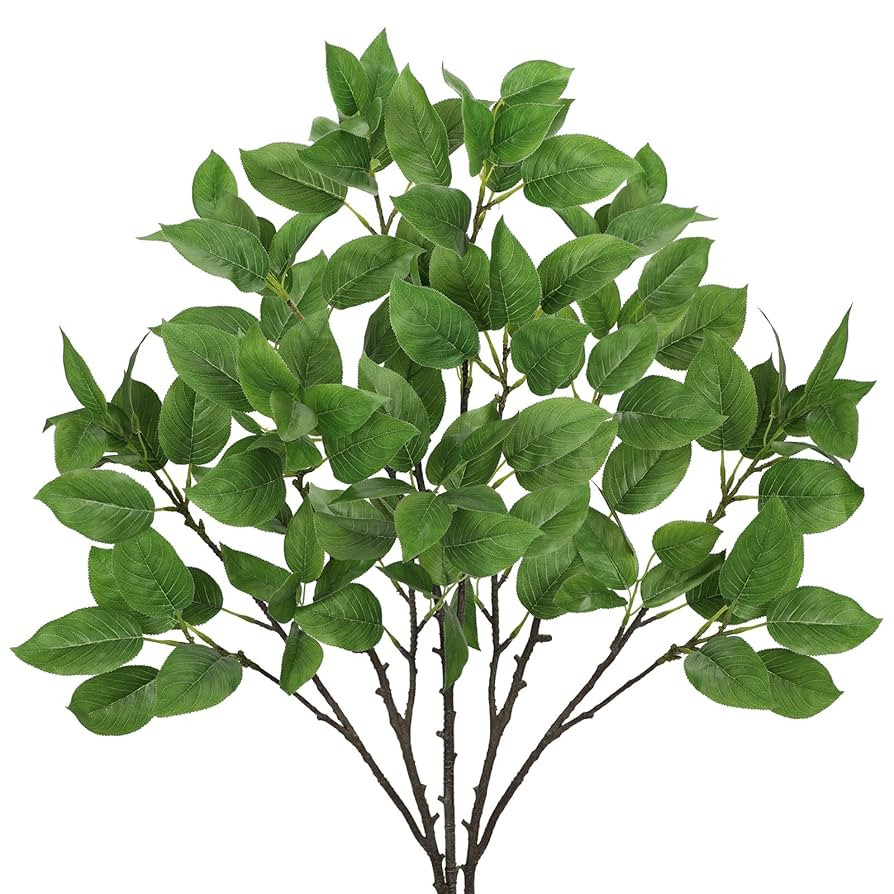 Artificial Camellia Leaf Stems 3PCS Faux Greenery Stems and 32.2” Branches for Vase Fake Leaves... | Amazon (US)