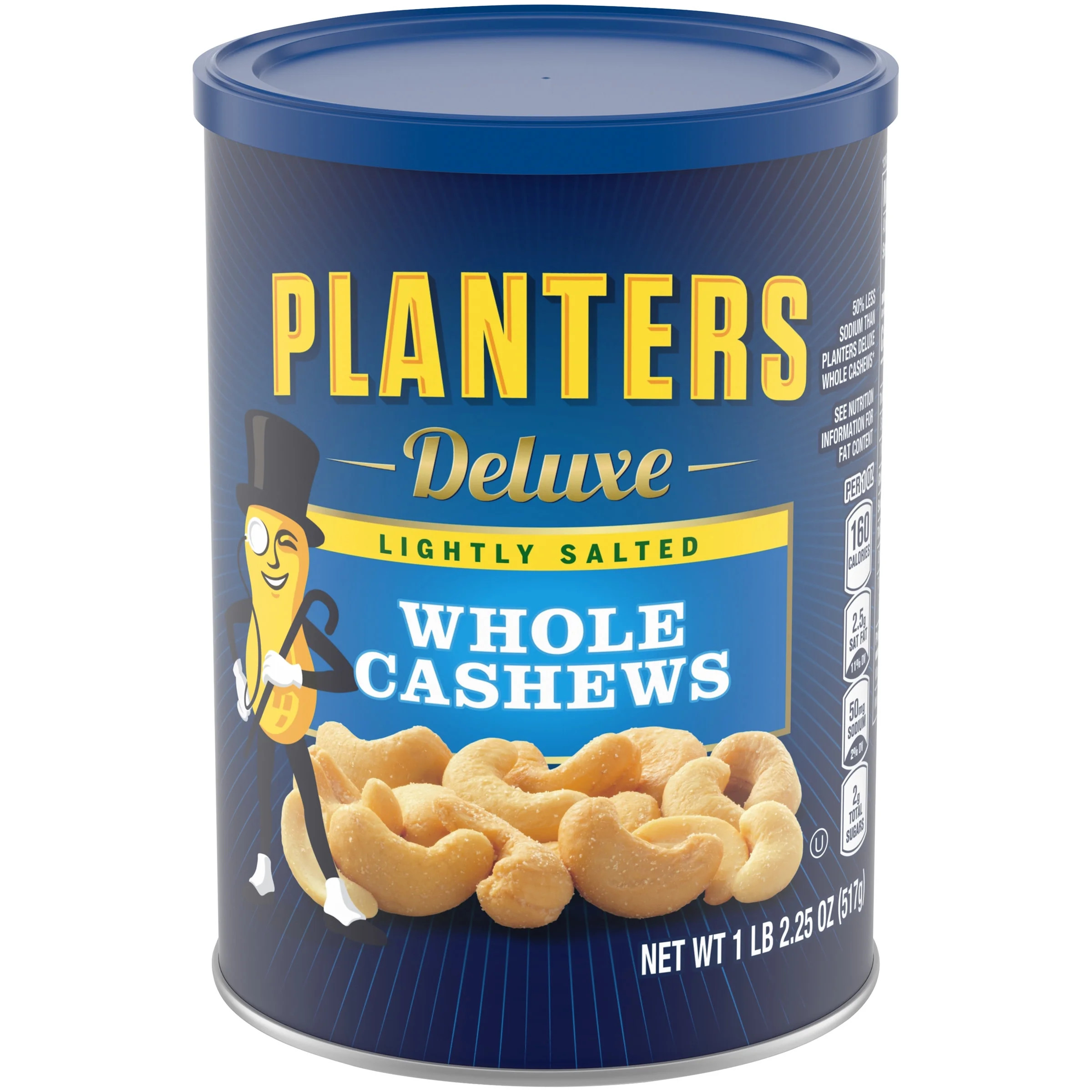 Planters Deluxe Lightly Salted Whole Cashews, 18.25 oz Canister | Walmart (US)