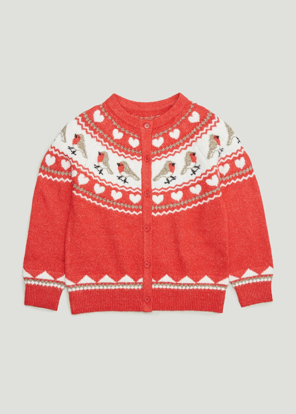 Kids Mini Me Robin Christmas Cardigan (4-13yrs) – Red | Matalan (UK)