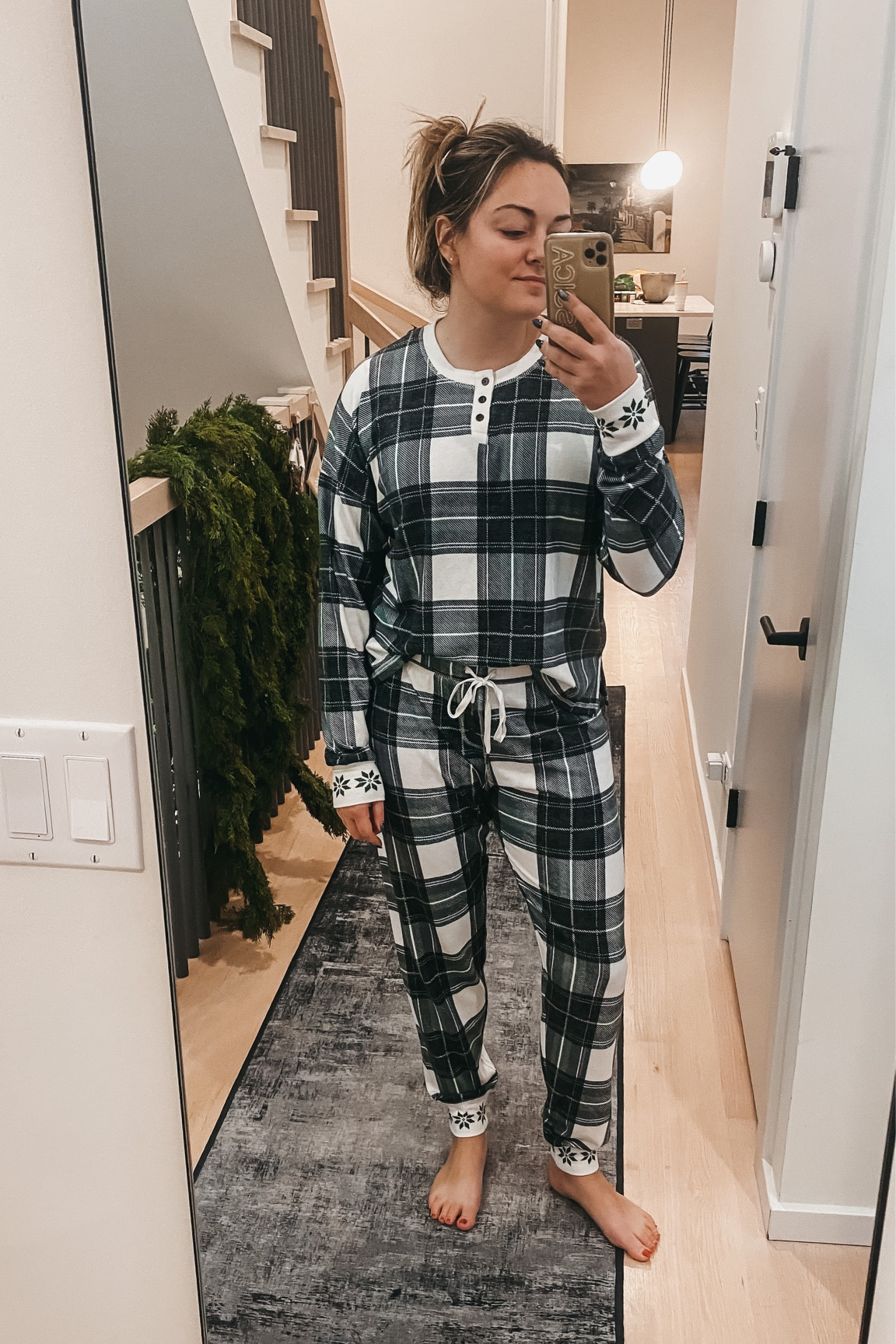 The coziest Christmas pajamas in a pine-colored plaid. 🌲 Wearing a medium!

#LTKHoliday #LTKSeasonal