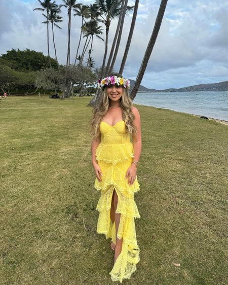 Vacation outfit, yellow dress, revolve, Hawaii, Oahu, Waikiki Beach, ruffle, dress, majorelle 

#LTKtravel #LTKswim #LTKstyletip