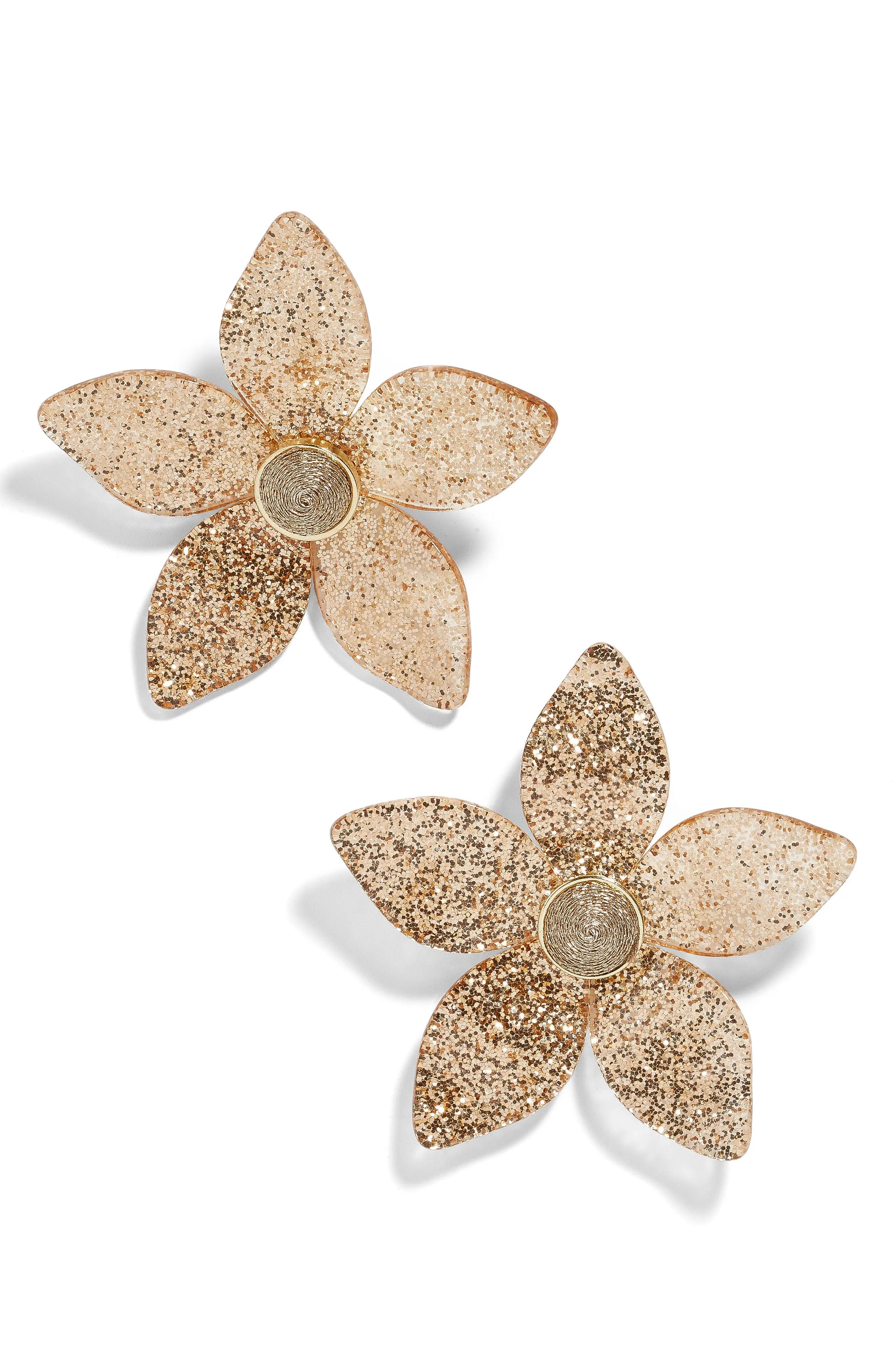 BaubleBar Glitter Resin Flower Earrings | Nordstrom