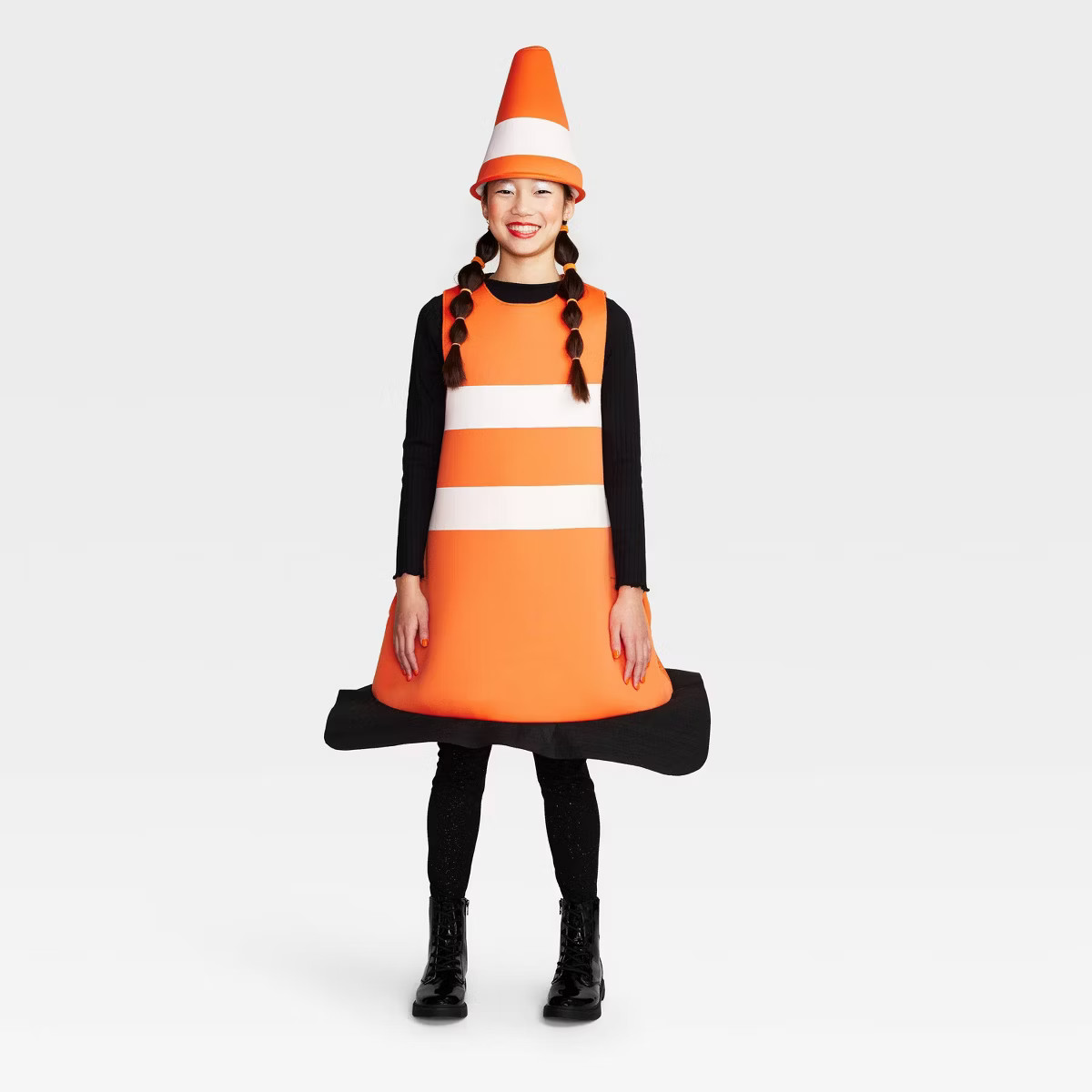Kids' and Adult Glow in the Dark Construction Cone Halloween Costume with Headpiece One Size - Hy... | Target