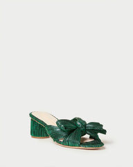 Emilia Emerald Pleated Bow Heel | Loeffler Randall