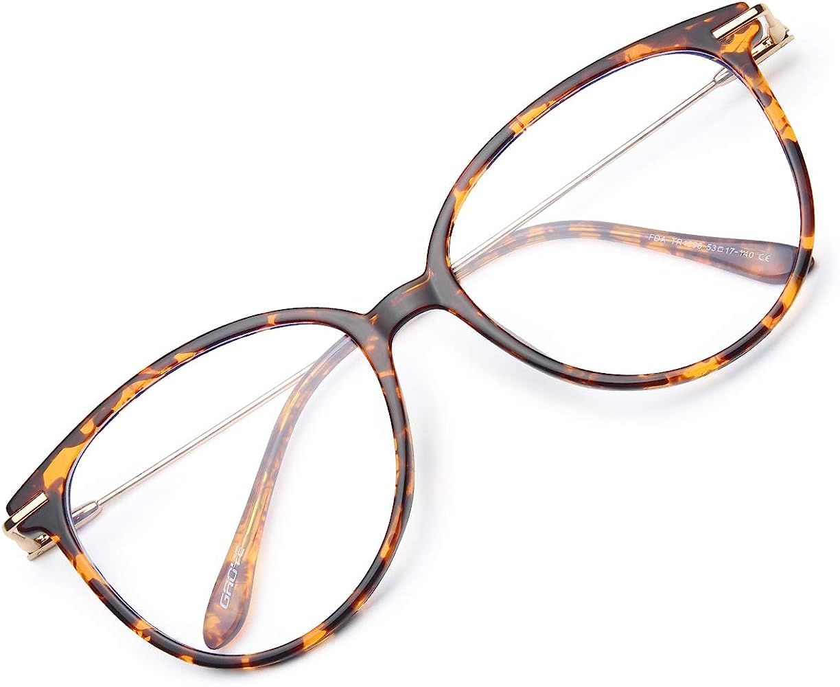 Computer Blue Light Blocking Glasses for Women Men,Spring Hinge TR90 Lightweight Frame Anti UV Le... | Amazon (US)