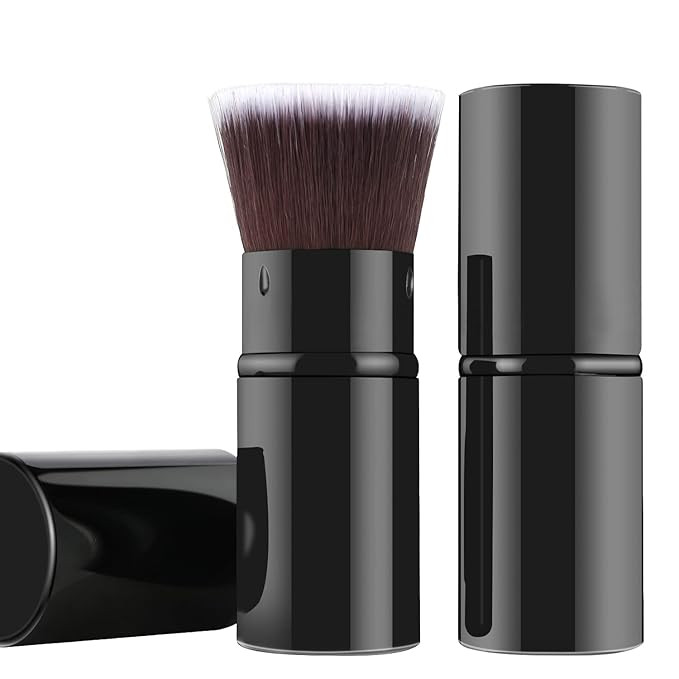 Falliny Retractable Foundation Makeup Brushes, Travel Flat Top Kabuki Powder Brush Portable Liqui... | Amazon (US)