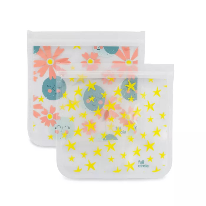 Full Circle Ziptuck Reusable Sandwich Set - Whimsical Moon | Target