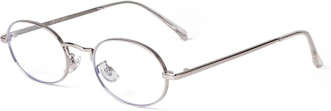 ADE WU Fashion Oval Glasses for Women Cute Retro 90s Minimalism Thin Lightweight Frame Blue Light... | Amazon (US)