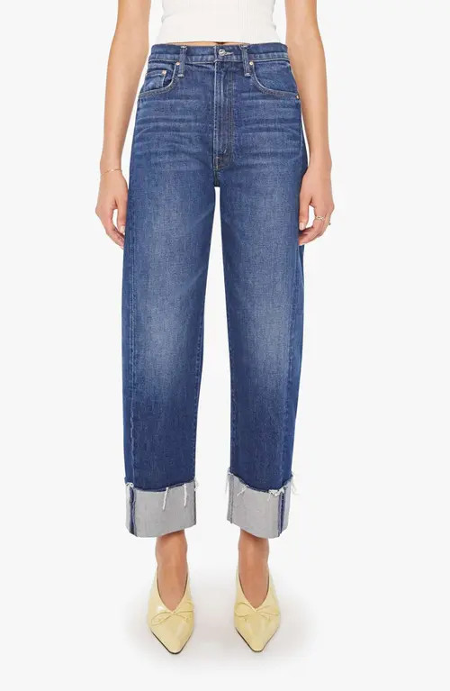 MOTHER The Half Pipe Cuffed Ankle Wide Leg Jeans in Perfectly Imperfect at Nordstrom, Size 31 | Nordstrom