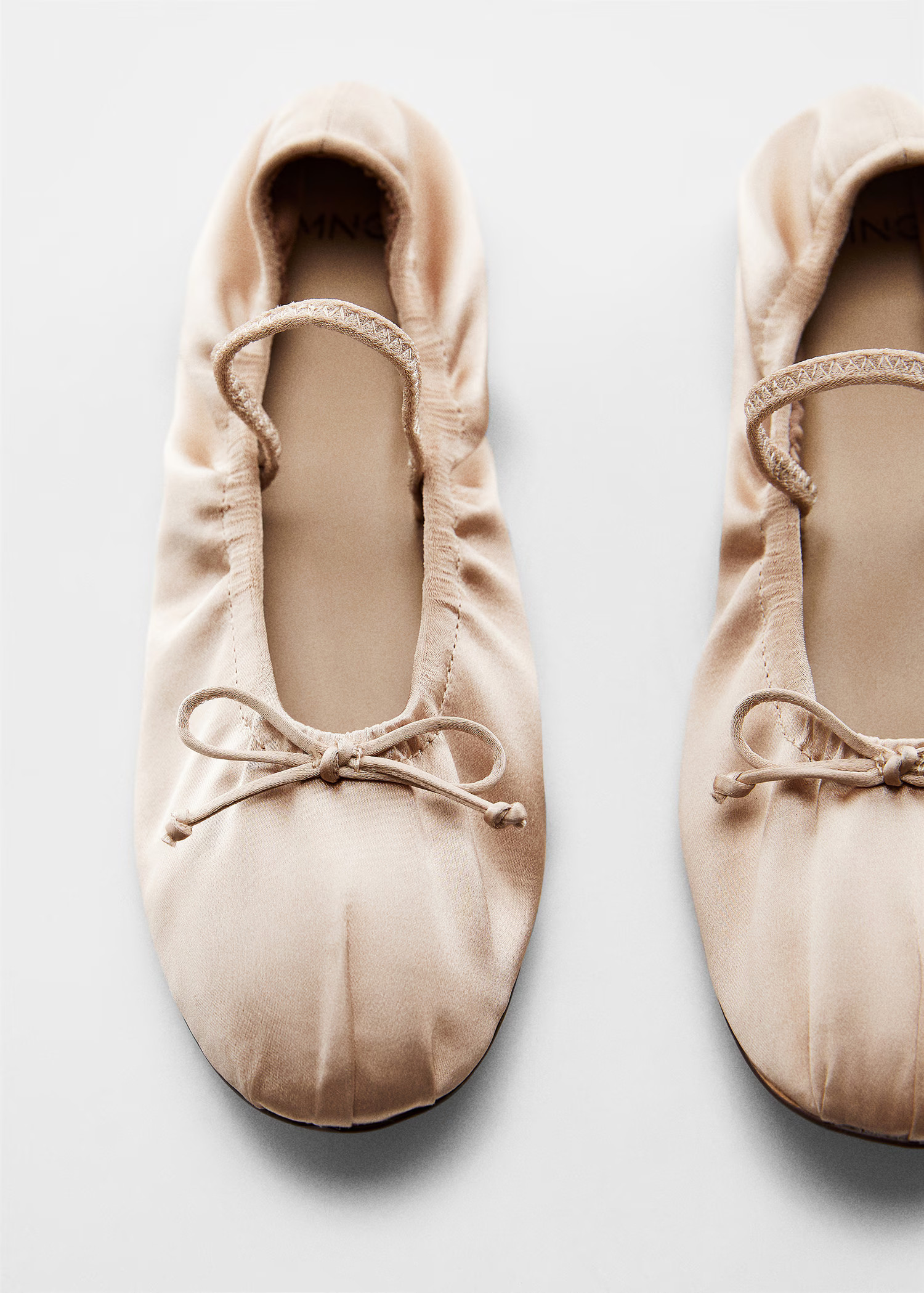 Elastic satin ballerinas | MANGO (UK)